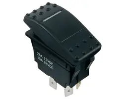 Waterproof Rocker Switch Illuminated - Off-Mom - 3P