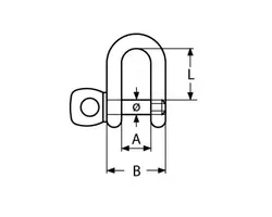 A4 Stainless Short Shackle - Ø10mm