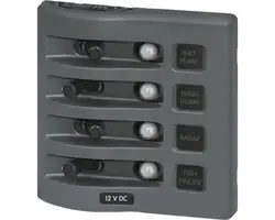 Weatherdeck IP67 Panel - 4 Switches, Grey