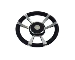 012 Stainless & Leather Steering Wheel - Ø35cm