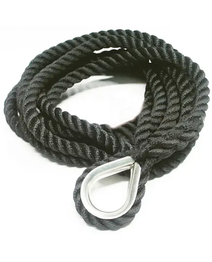 Black Mooring Rope with Thimble MT - 10mm - 7m