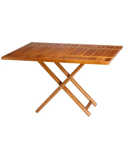 Double-height teak table
