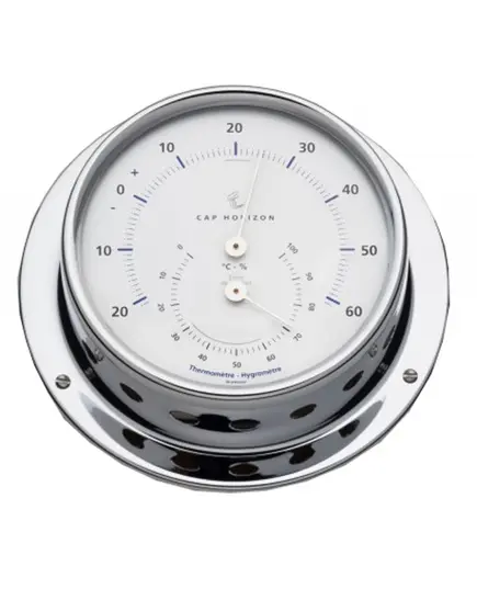 Polished Stainless Steel Thermo-hygrometer - 110mm
