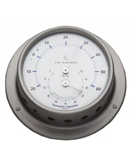Satin Stainless Steel Thermo-hygrometer - 110mm