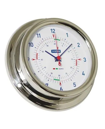 Polished Stainless Steel Clock with Silent Zone - 127mm