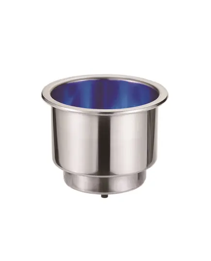 Recessed Stainless Steel Glass/Can Holder - Blue LED