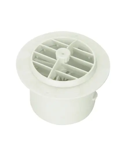 White Round Grille with Damper - 75mm
