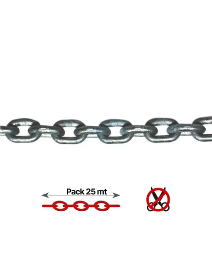Galvanized Chain - 8mm - 25m, Chain  Ø, mm: 8