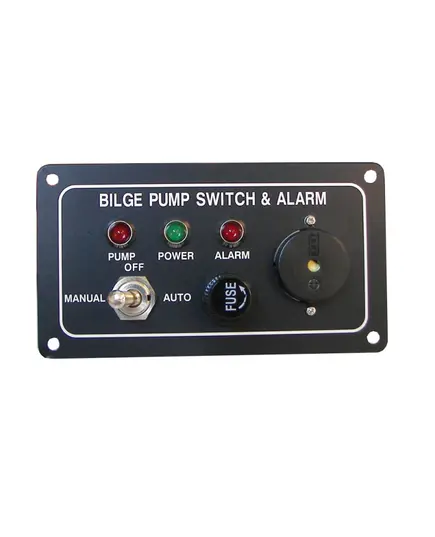 Panel with alarm for bilge pump