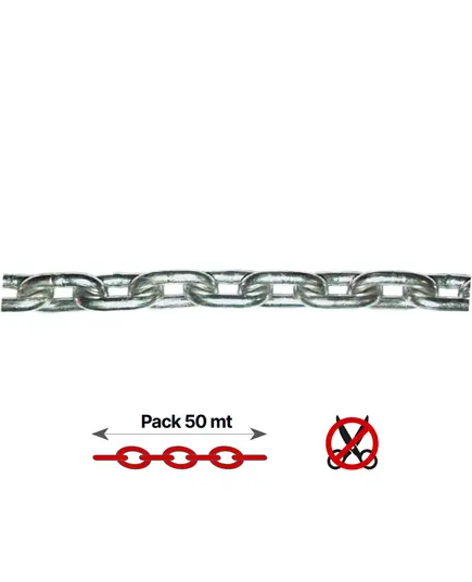 Stainless Steel Calibrated Chain - 8mm - 50m, Chain  Ø, mm: 8, Spool, m: 50