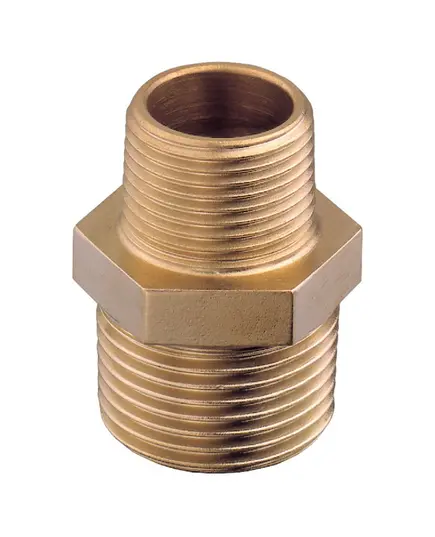 Brass nipple reducing M-M 3/8 to 1/4