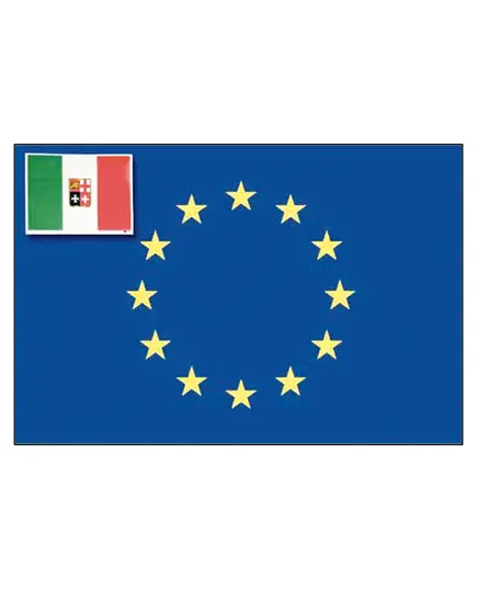 Self Adhesive European Union & Italian Flag in the Corner - 20x30cm