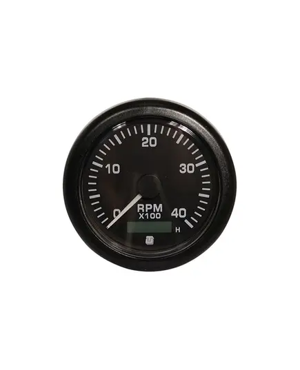 Tachometer with Hours Counter - 4000 RPM - Black