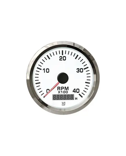 Tachometer with Hours Counter - 4000 RPM - Chromed