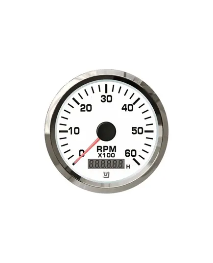 Tachometer with Hours Counter - 6000 RPM - Chromed
