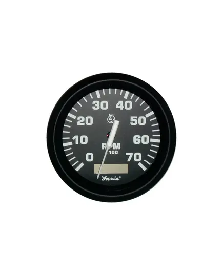 Tachometer with Hours Counter - 7000 RPM - 12V - Black