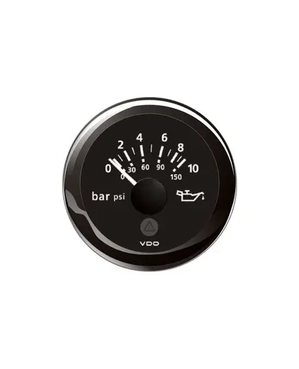 Engine Oil Pressure Gauge - 10 Bar - Black