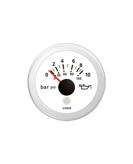 Engine Oil Pressure Gauge - 10 Bar - White
