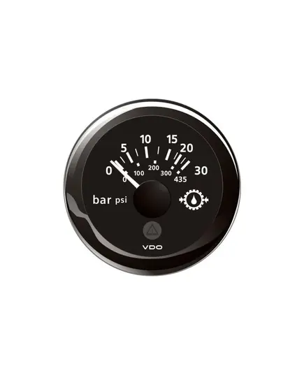 Gearbox Oil Pressure Gauge - 30 Bar - Black
