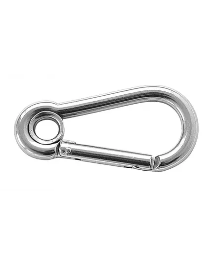 AISI 316 Carabiner with Eye and Straight Closing - diameter 11mm, Diameter, mm: 11