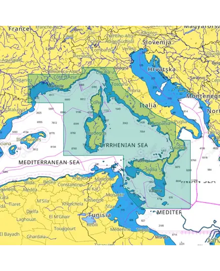 C-MAP DISCOVER - Tyrrhenian Sea and Central Mediterranean