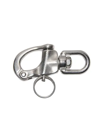 AISI 316 Snap Shackle with Swivel Eye - 87mm, Length, mm: 87