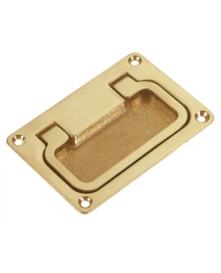 Polished Brass Flush Pull Handle - 92x63x9mm, Dimensions, mm: 92x63x9