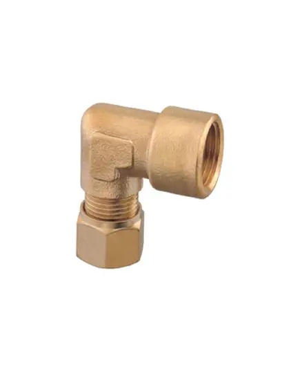Brass Female Curved Fitting - 3/8"x12mm