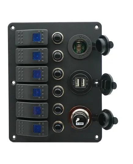 Panel with 6 toggle switches