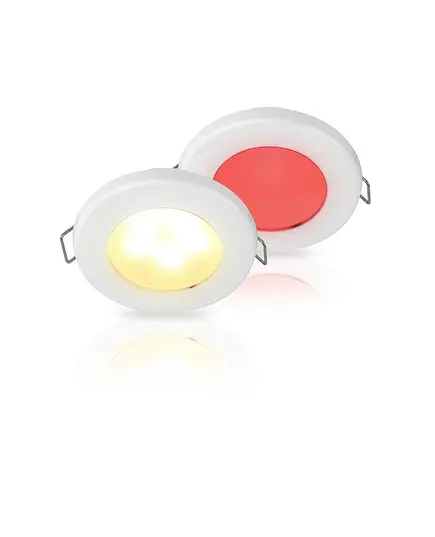 Hella EuroLED 75 Dual LED Recessed Spot White - 12V - Spring Clip - Red-Warm-White