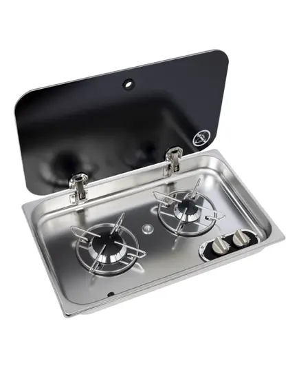 Built-in Hob Unit with Glass Cover - 2 Burners - 530x326mm