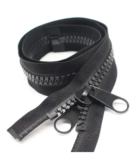 Black Nylon 10mm Zipper with Die-cast Slider - 2.5m