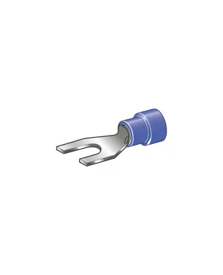 Blue insulated fork terminals - 6.3mm