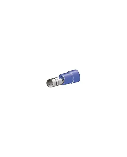 Blue male cylindrical insulated terminals