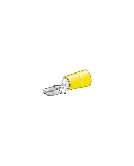 Yellow male lamellar insulated terminals - 6.3mm