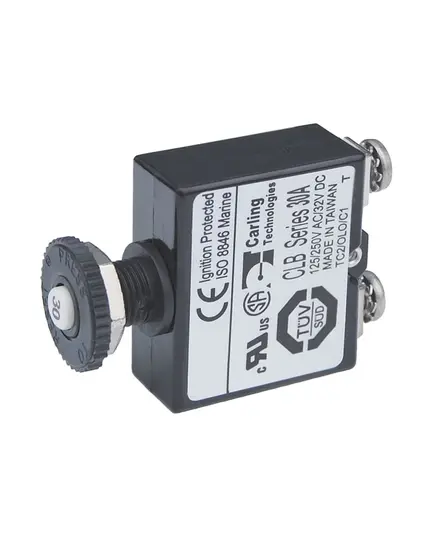 Push Button Reset Circuit Breaker with Screw Terminal - 30A