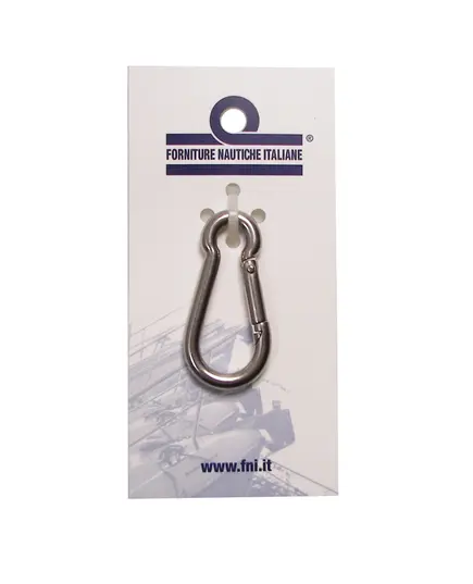 AISI 316 Carabiner with Swallow Tail Closure in Blister - diameter 5mm, Diameter, mm: 5