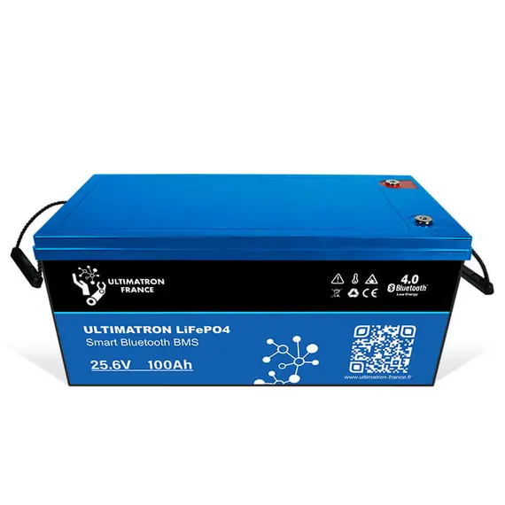 Batterie lithium Ultimatron LiFePO4 25,6V 100Ah avec Bluetooth et BMS intelligent intégré., 2 image Batterie lithium Ultimatron LiFePO4 25,6V 100Ah avec Bluetooth et BMS intelligent intégré., 2 image