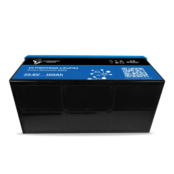 Batterie lithium Ultimatron LiFePO4 25,6V 100Ah avec Bluetooth et BMS intelligent intégré., 5 image Batterie lithium Ultimatron LiFePO4 25,6V 100Ah avec Bluetooth et BMS intelligent intégré., 5 image
