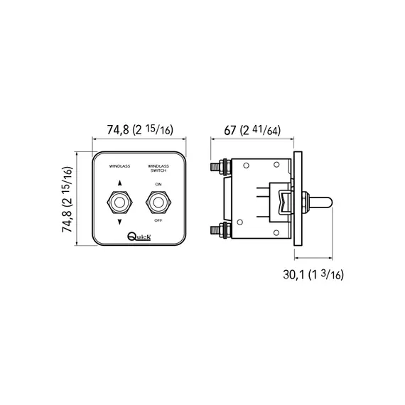 Disjoncteur magnéto-hydraulique et tableau de commande du guindeau 50A