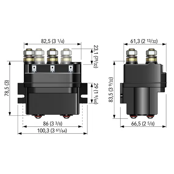 Inverser le contacteur Unité 4 Bornes 24v Inverser le contacteur Unité 4 Bornes 24v