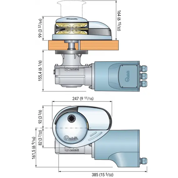Windlass PRINCE DP3 - 1500w - 12v - Chain 10mm - With Drum Windlass PRINCE DP3 - 1500w - 12v - Chain 10mm - With Drum