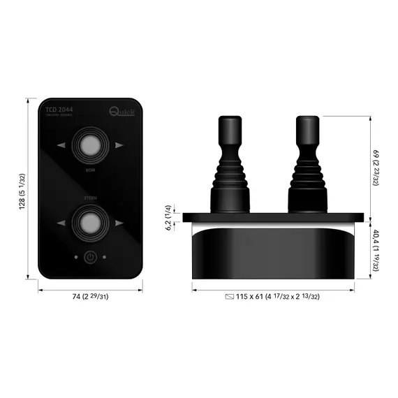 Panneau de commande à distance du propulseur avec 2 joysticks Panneau de commande à distance du propulseur avec 2 joysticks