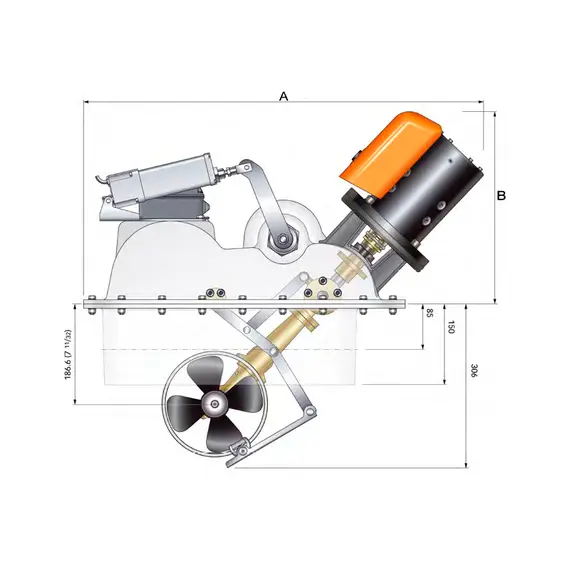 Propulseur rétractable BTQR 185-65 DP - 12v