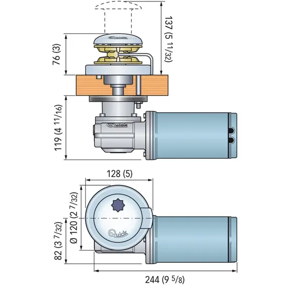 Windlass RIDER - 500w - 12v - Chain 6mm - Low Profile Windlass RIDER - 500w - 12v - Chain 6mm - Low Profile
