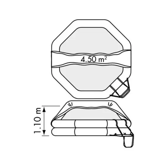 Liferaft Transocean ISO 9650 in Canister - 12P - Standard pack 