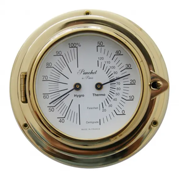 Polished Brass Thermo-hygrometer - 125mm