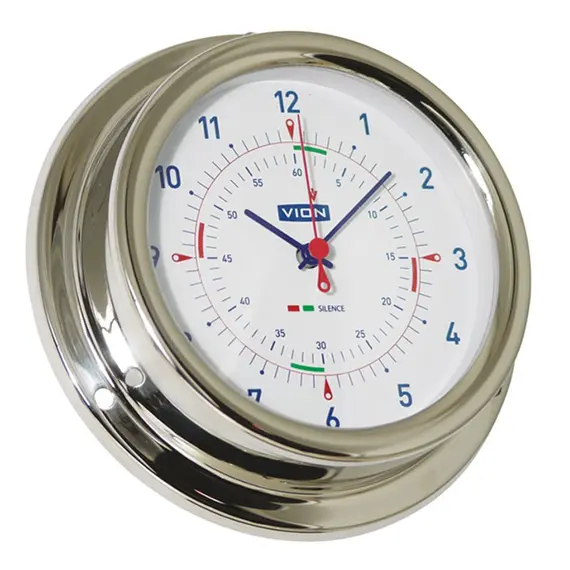 Polished Stainless Steel Clock with Silent Zone - 127mm