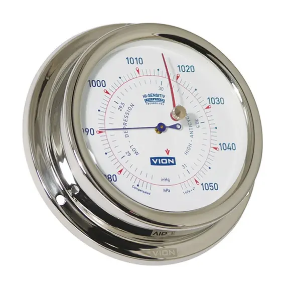 Polished Stainless Steel Barometer - 127mm