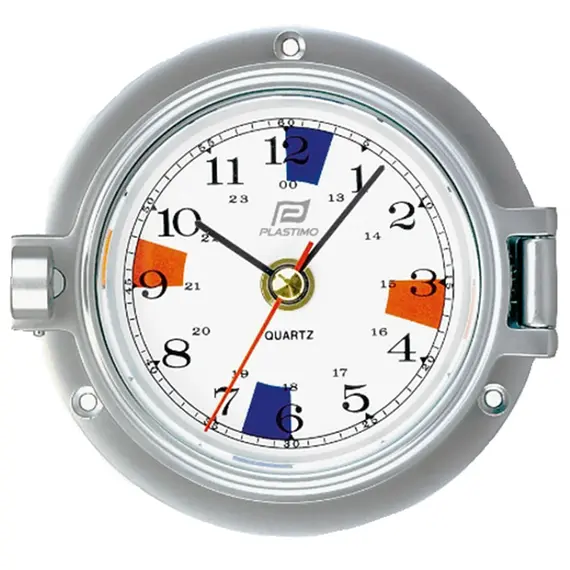 Chromed Matt Brass Clock with Silent Zone - 120mm
